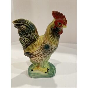 Vintage Royal Ceramic Hand Painted Rooster 6" Figurine Japan Porcelain